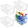 Azar Displays Large Organizer Storage Tote Bin with Handle 11.25W x 7.5D x 5H, 4-Pack 556237